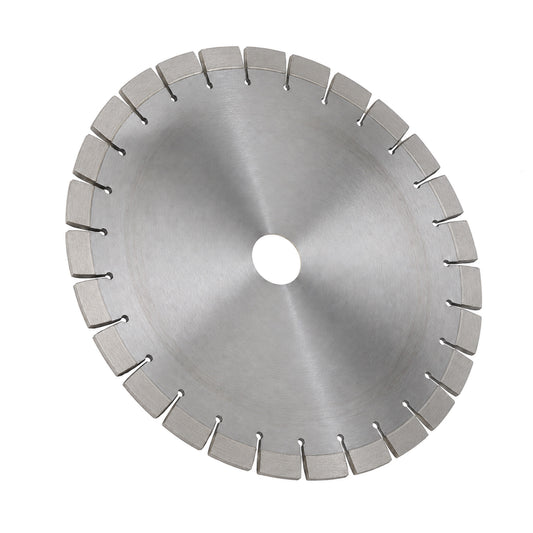 Jagson silver stone cutting blade with curved radial slots and a segmented rim
