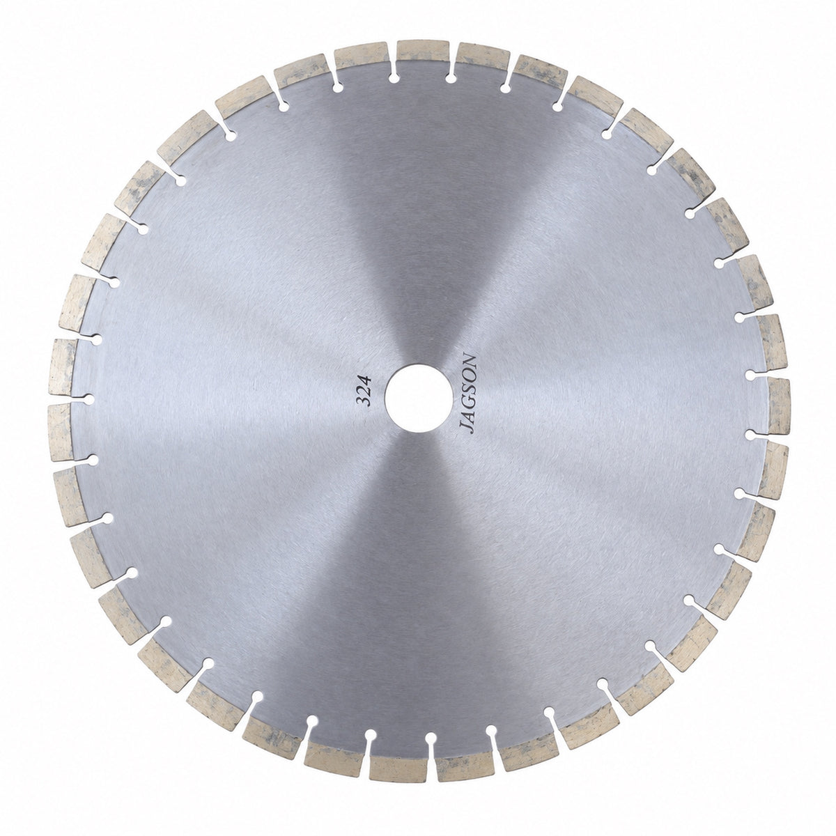 Jagson silver RCC cutting blade with gold-toned segments and narrow slots, front view