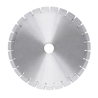 Jagson silver concrete cutting blade with curved slots and round relief holes around its rim