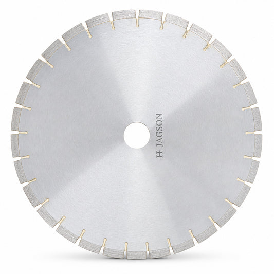 Jagson silver road cutting blade with pale gold-toned rim segments, front view